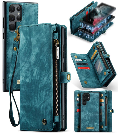 For Samsung Galaxy S22 Ultra 5G CaseMe-008 Detachable Multifunctional Horizontal Flip Leather Case(Green) - Galaxy S22 Ultra 5G Cases by CaseMe | Online Shopping UK | buy2fix