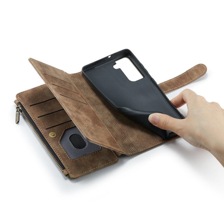 For Samsung Galaxy S22 5G CaseMe C30 Multifunctional Phone Leather Case with Holder & Card Slot & Wallet(Brown) - Galaxy S22 5G Cases by CaseMe | Online Shopping UK | buy2fix