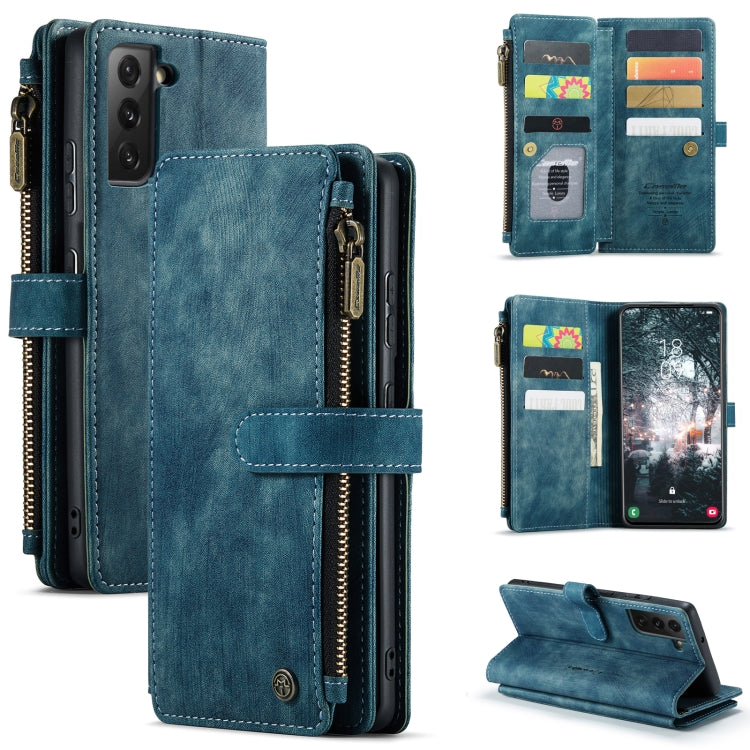 For Samsung Galaxy S22+ 5G CaseMe C30 Multifunctional Phone Leather Case with Holder & Card Slot & Wallet(Blue) - Galaxy S22+ 5G Cases by CaseMe | Online Shopping UK | buy2fix
