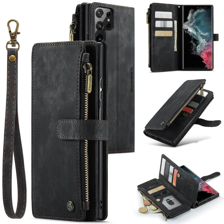 For Samsung Galaxy S22 Ultra 5G CaseMe C30 Multifunctional Phone Leather Case with Holder & Card Slot & Wallet(Black) - Galaxy S22 Ultra 5G Cases by CaseMe | Online Shopping UK | buy2fix