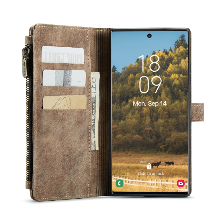 For Samsung Galaxy S22 Ultra 5G CaseMe C30 Multifunctional Phone Leather Case with Holder & Card Slot & Wallet(Brown) - Galaxy S22 Ultra 5G Cases by CaseMe | Online Shopping UK | buy2fix