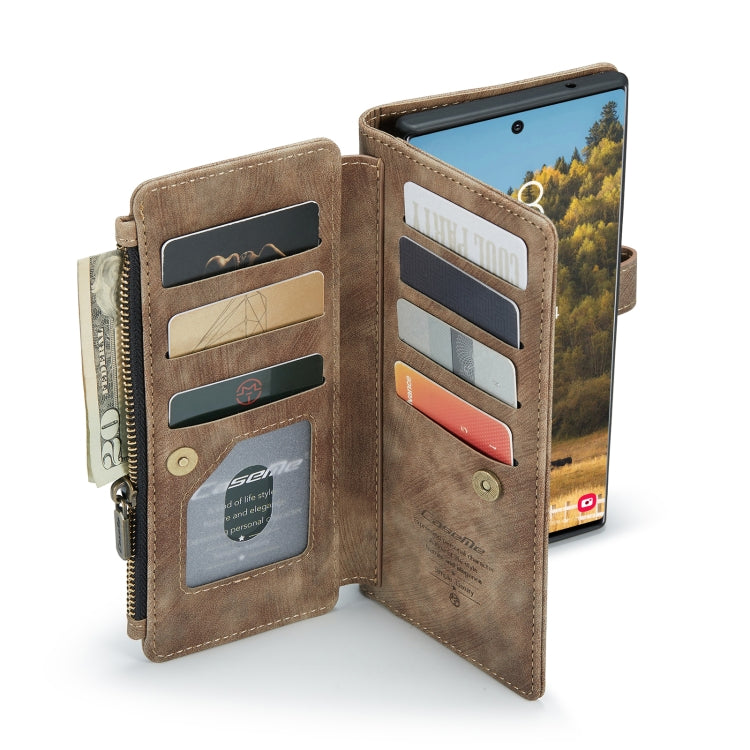 For Samsung Galaxy S22 Ultra 5G CaseMe C30 Multifunctional Phone Leather Case with Holder & Card Slot & Wallet(Brown) - Galaxy S22 Ultra 5G Cases by CaseMe | Online Shopping UK | buy2fix
