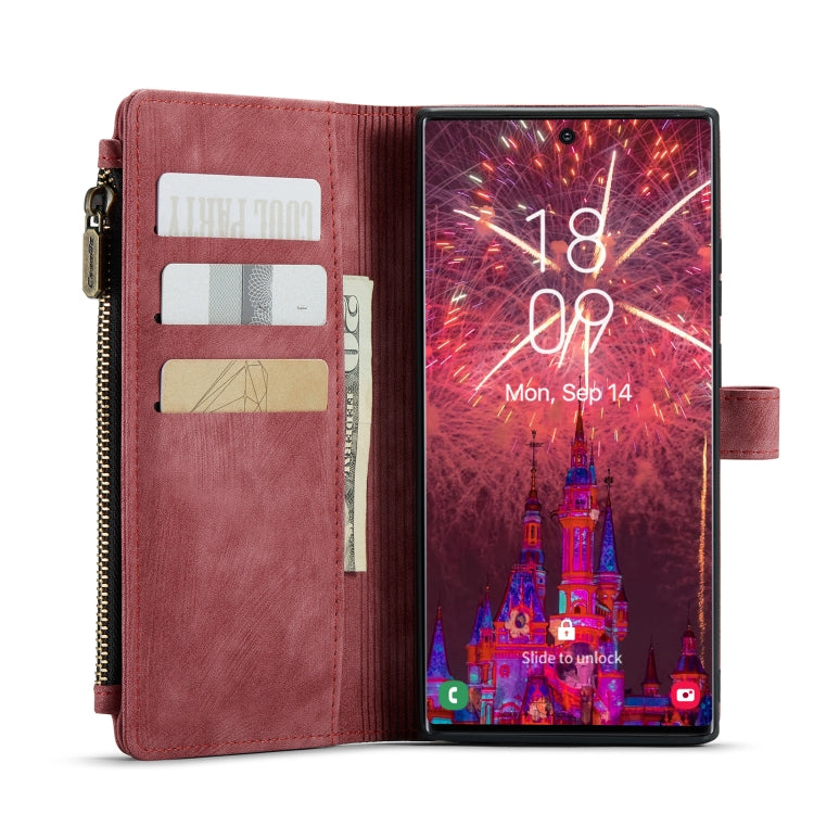 For Samsung Galaxy S22 Ultra 5G CaseMe C30 Multifunctional Phone Leather Case with Holder & Card Slot & Wallet(Red) - Galaxy S22 Ultra 5G Cases by CaseMe | Online Shopping UK | buy2fix