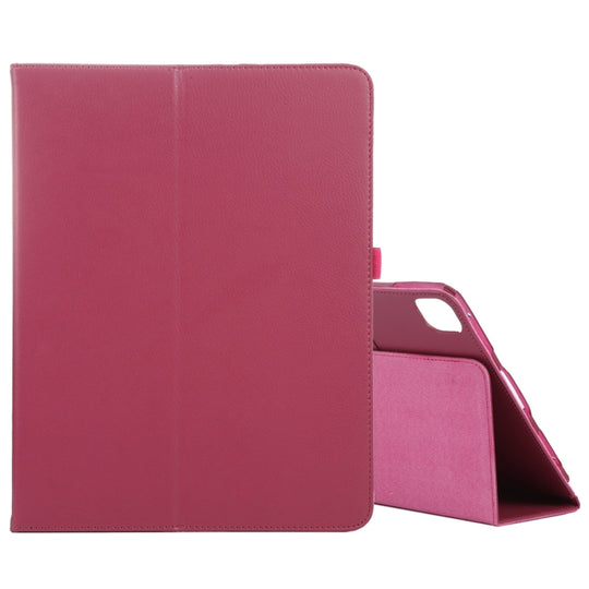For iPad Air 13 2025 / 2024 / iPad Pro 12.9 2022 / 2021 / 2020 / 2018 Litchi Texture Solid Color Leather Tablet Case(Rose Red)