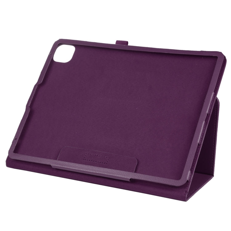 For iPad Air 13 2024 / iPad Pro 12.9 2022 / 2021 / 2020 / 2018 Litchi Texture Solid Color Leather Tablet Case(Purple) - iPad Pro 12.9 (2022/2021) Cases by buy2fix | Online Shopping UK | buy2fix