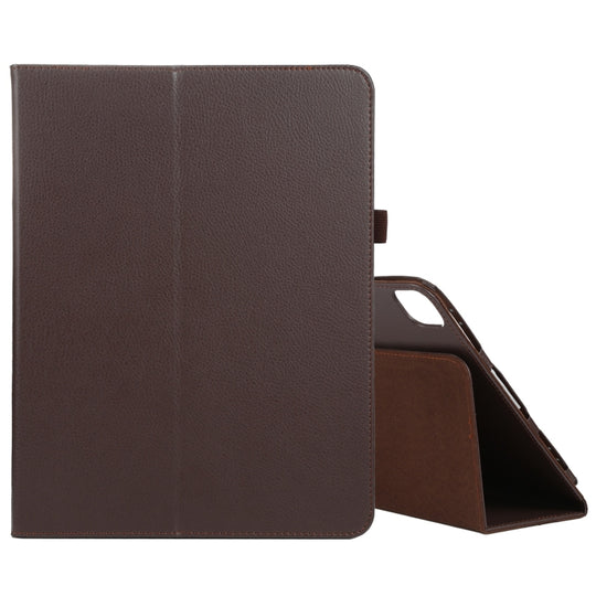 For iPad Air 13 2025 / 2024 / iPad Pro 12.9 2022 / 2021 / 2020 / 2018 Litchi Texture Solid Color Leather Tablet Case(Brown)