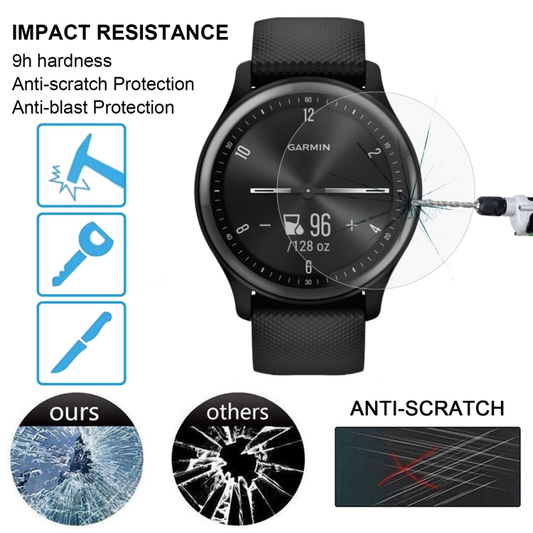 20 PCS 0.26mm 2.5D 9H Tempered Glass Film Screen Protector For GarminMove Sport by buy2fix