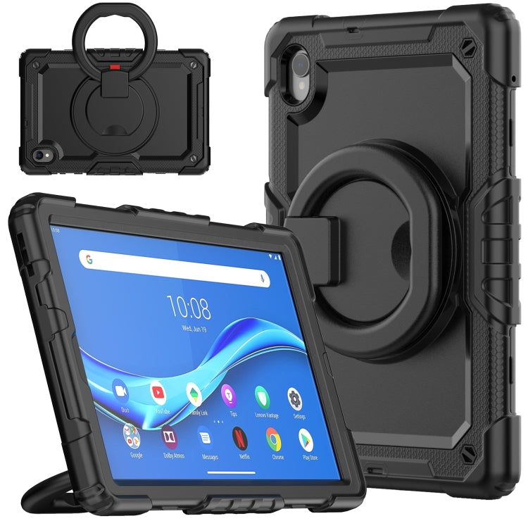 For Lenovo M10 Plus X606F Silicone + PC Holder Tablet Case(Black) - Lenovo by buy2fix | Online Shopping UK | buy2fix