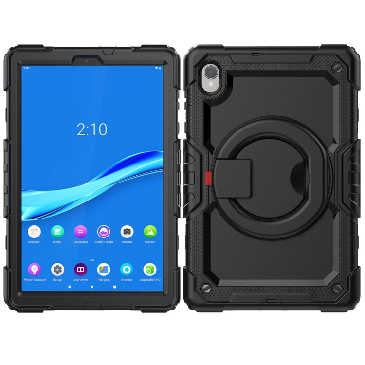 For Lenovo M10 Plus X606F Silicone + PC Holder Tablet Case(Black) - Lenovo by buy2fix | Online Shopping UK | buy2fix