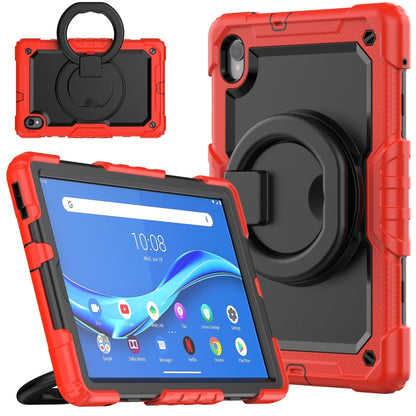 For Lenovo M10 Plus X606F Silicone + PC Holder Tablet Case(Red+Black) - Lenovo by buy2fix | Online Shopping UK | buy2fix