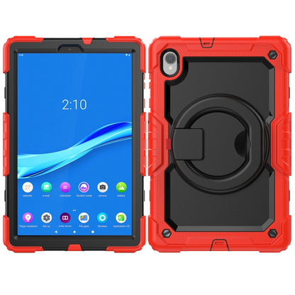 For Lenovo M10 Plus X606F Silicone + PC Holder Tablet Case(Red+Black) - Lenovo by buy2fix | Online Shopping UK | buy2fix