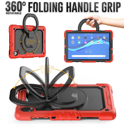 For Lenovo M10 Plus X606F Silicone + PC Holder Tablet Case(Red+Black) - Lenovo by buy2fix | Online Shopping UK | buy2fix