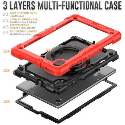 For Lenovo M10 Plus X606F Silicone + PC Holder Tablet Case(Red+Black) - Lenovo by buy2fix | Online Shopping UK | buy2fix