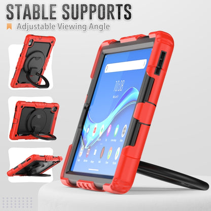 For Lenovo M10 Plus X606F Silicone + PC Holder Tablet Case(Red+Black) - Lenovo by buy2fix | Online Shopping UK | buy2fix