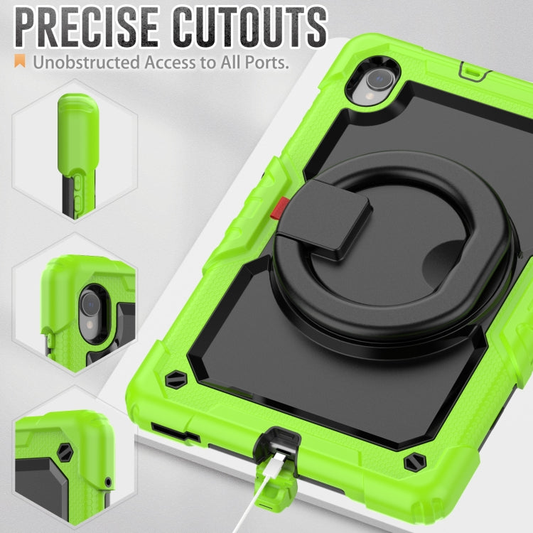 For Lenovo M10 Plus X606F Silicone + PC Holder Tablet Case(Yellow Green+Black) - Lenovo by buy2fix | Online Shopping UK | buy2fix