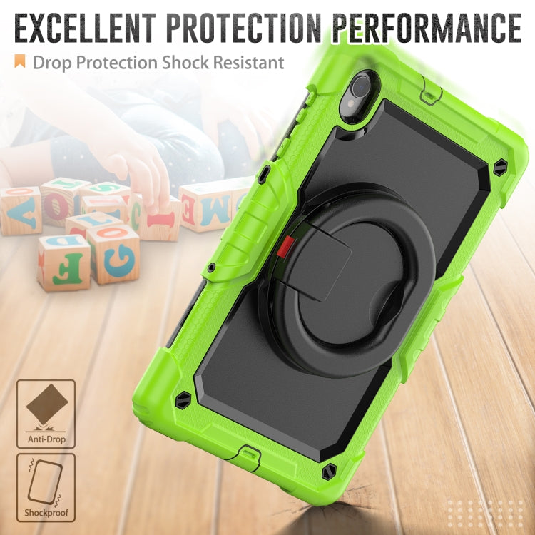 For Lenovo M10 Plus X606F Silicone + PC Holder Tablet Case(Yellow Green+Black) - Lenovo by buy2fix | Online Shopping UK | buy2fix