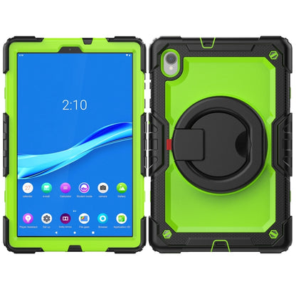 For Lenovo M10 Plus X606F Silicone + PC Holder Tablet Case(Black+Yellow Green) - Lenovo by buy2fix | Online Shopping UK | buy2fix