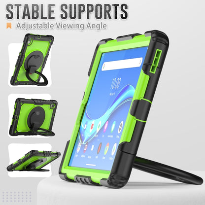 For Lenovo M10 Plus X606F Silicone + PC Holder Tablet Case(Black+Yellow Green) - Lenovo by buy2fix | Online Shopping UK | buy2fix