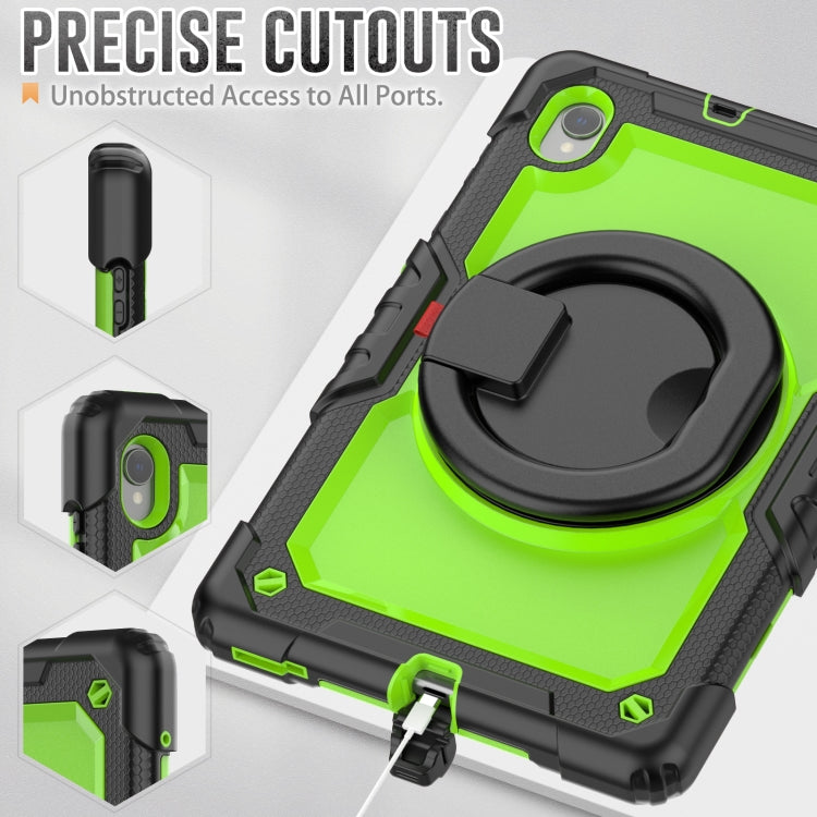 For Lenovo M10 Plus X606F Silicone + PC Holder Tablet Case(Black+Yellow Green) - Lenovo by buy2fix | Online Shopping UK | buy2fix