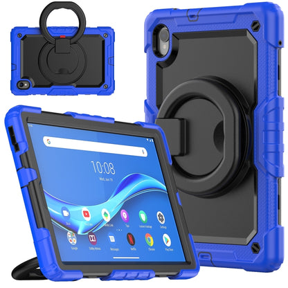 For Lenovo M10 Plus X606F Silicone + PC Holder Tablet Case(Blue+Black) - Lenovo by buy2fix | Online Shopping UK | buy2fix