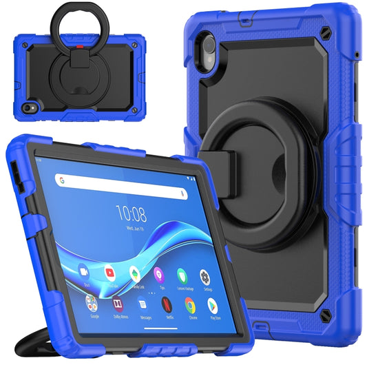 For Lenovo M10 Plus X606F Silicone + PC Holder Tablet Case(Blue+Black) - Lenovo by buy2fix | Online Shopping UK | buy2fix