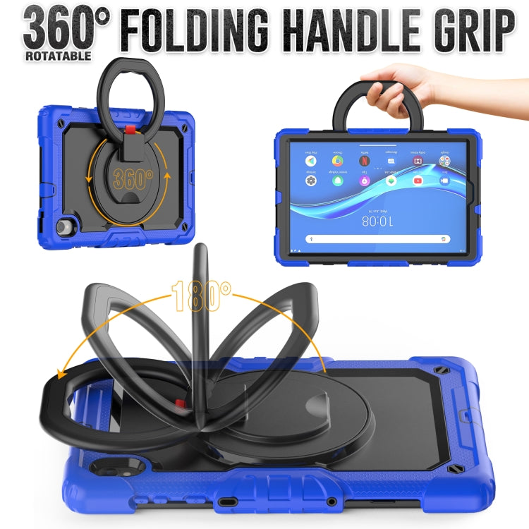For Lenovo M10 Plus X606F Silicone + PC Holder Tablet Case(Blue+Black) - Lenovo by buy2fix | Online Shopping UK | buy2fix