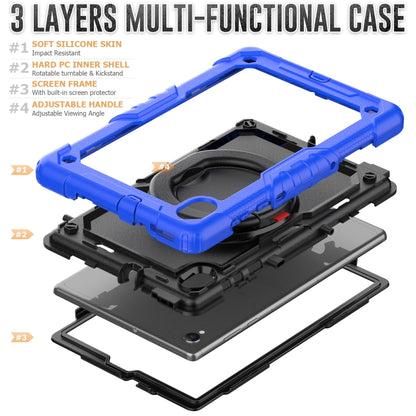For Lenovo M10 Plus X606F Silicone + PC Holder Tablet Case(Blue+Black) - Lenovo by buy2fix | Online Shopping UK | buy2fix