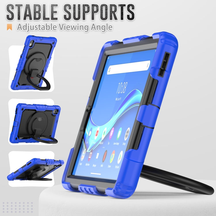 For Lenovo M10 Plus X606F Silicone + PC Holder Tablet Case(Blue+Black) - Lenovo by buy2fix | Online Shopping UK | buy2fix