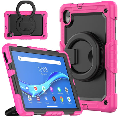 For Lenovo M10 Plus X606F Silicone + PC Holder Tablet Case(Rose Red+Black) - Lenovo by buy2fix | Online Shopping UK | buy2fix