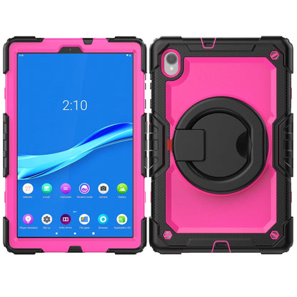 For Lenovo M10 Plus X606F Silicone + PC Holder Tablet Case(Black+Rose Red) - Lenovo by buy2fix | Online Shopping UK | buy2fix