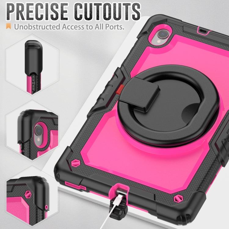 For Lenovo M10 Plus X606F Silicone + PC Holder Tablet Case(Black+Rose Red) - Lenovo by buy2fix | Online Shopping UK | buy2fix