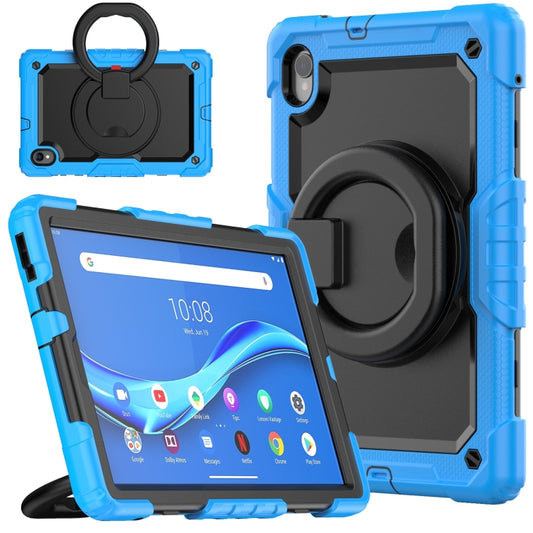 For Lenovo M10 Plus X606F Silicone + PC Holder Tablet Case(Light Blue+Black) - Lenovo by buy2fix | Online Shopping UK | buy2fix