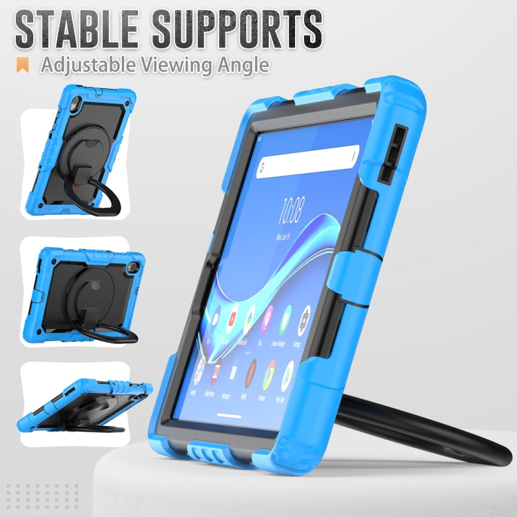 For Lenovo M10 Plus X606F Silicone + PC Holder Tablet Case(Light Blue+Black) - Lenovo by buy2fix | Online Shopping UK | buy2fix