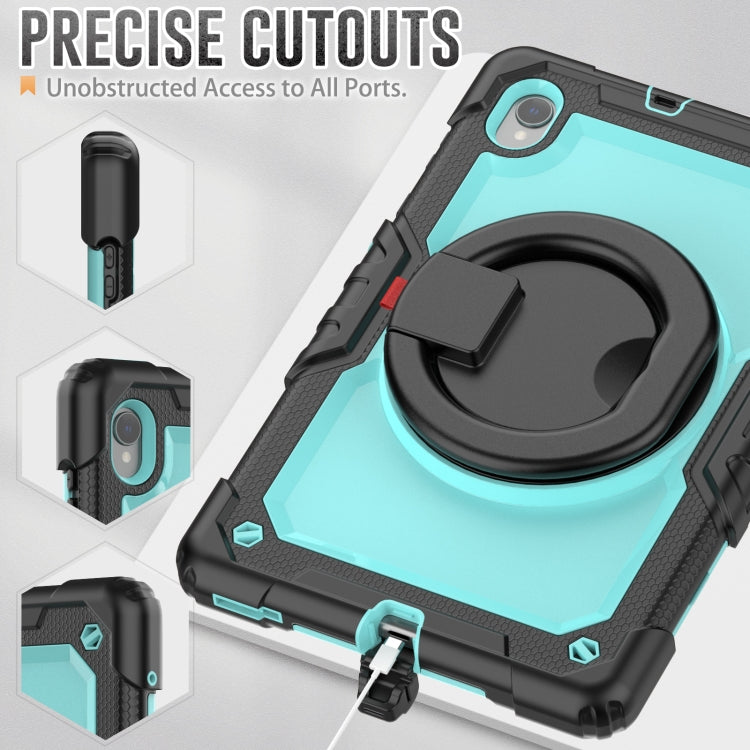 For Lenovo M10 Plus X606F Silicone + PC Holder Tablet Case(lack+Light Blue) - Lenovo by buy2fix | Online Shopping UK | buy2fix