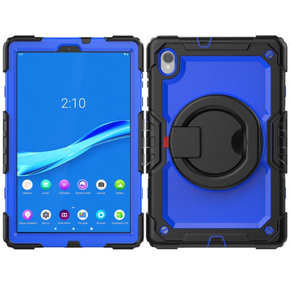 For Lenovo M10 Plus X606F Silicone + PC Holder Tablet Case(Black+Dark Blue) - Lenovo by buy2fix | Online Shopping UK | buy2fix