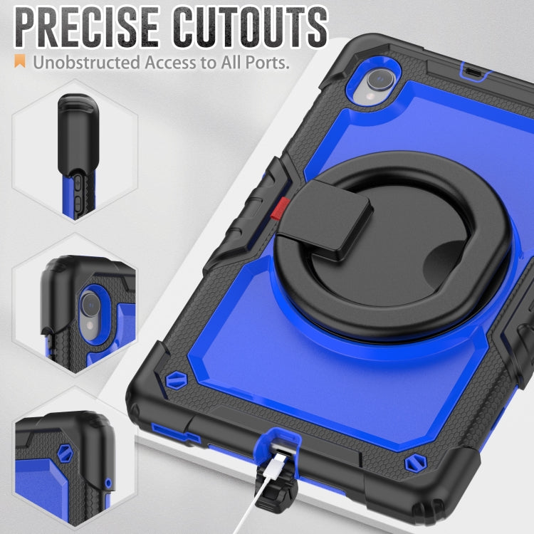 For Lenovo M10 Plus X606F Silicone + PC Holder Tablet Case(Black+Dark Blue) - Lenovo by buy2fix | Online Shopping UK | buy2fix