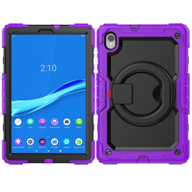 For Lenovo M10 Plus X606F Silicone + PC Holder Tablet Case(Purple+Black) - Lenovo by buy2fix | Online Shopping UK | buy2fix