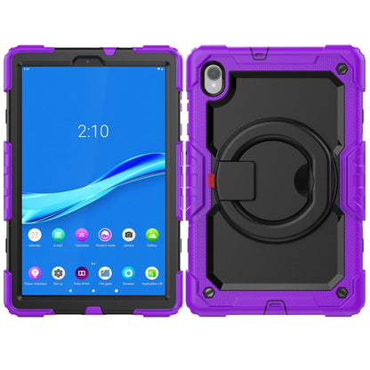 For Lenovo M10 Plus X606F Silicone + PC Holder Tablet Case(Purple+Black) - Lenovo by buy2fix | Online Shopping UK | buy2fix