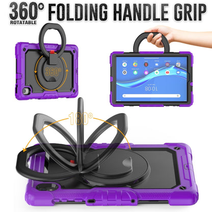 For Lenovo M10 Plus X606F Silicone + PC Holder Tablet Case(Purple+Black) - Lenovo by buy2fix | Online Shopping UK | buy2fix