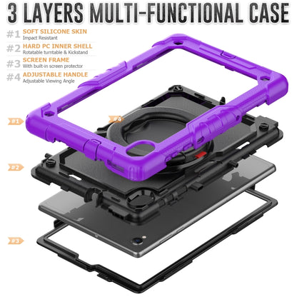 For Lenovo M10 Plus X606F Silicone + PC Holder Tablet Case(Purple+Black) - Lenovo by buy2fix | Online Shopping UK | buy2fix