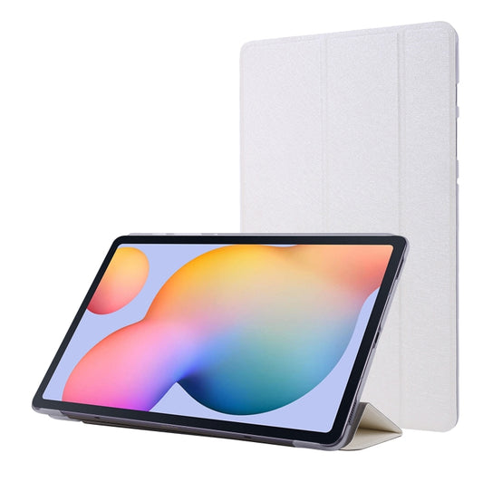 For Samsung Galaxy Tab S8 / Tab S7 Silk Texture Flip Leather Tablet Case(White) by buy2fix