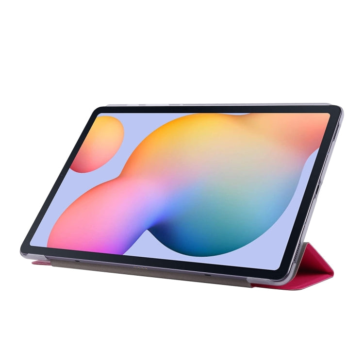 For Samsung Galaxy Tab S8 / Tab S7 Silk Texture Flip Leather Tablet Case(Rose Red) by buy2fix