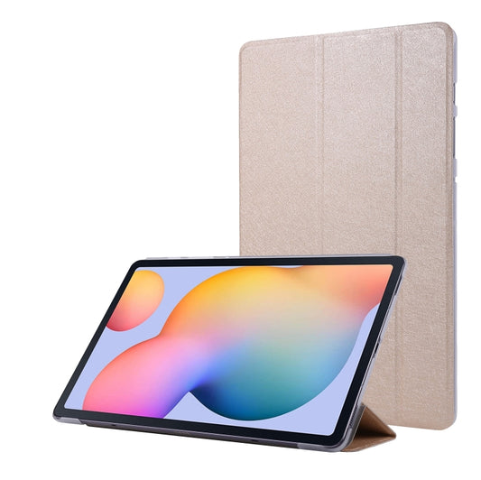 For Samsung Galaxy Tab S8 / Tab S7 Silk Texture Flip Leather Tablet Case(Gold) by buy2fix