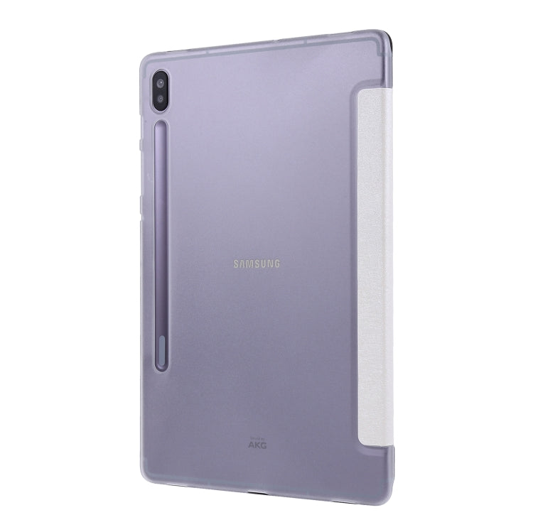 For Samsung Galaxy Tab S8+ / Tab S7+ Silk Texture Flip Leather Tablet Case(White) by buy2fix