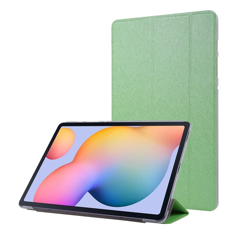 For Samsung Galaxy Tab S8+ / Tab S7+ Silk Texture Flip Leather Tablet Case(Green) by buy2fix