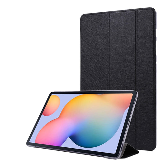 For Samsung Galaxy Tab S8+ / Tab S7+ Silk Texture Flip Leather Tablet Case(Black) by buy2fix