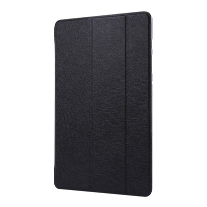 For Samsung Galaxy Tab S8+ / Tab S7+ Silk Texture Flip Leather Tablet Case(Black) by buy2fix