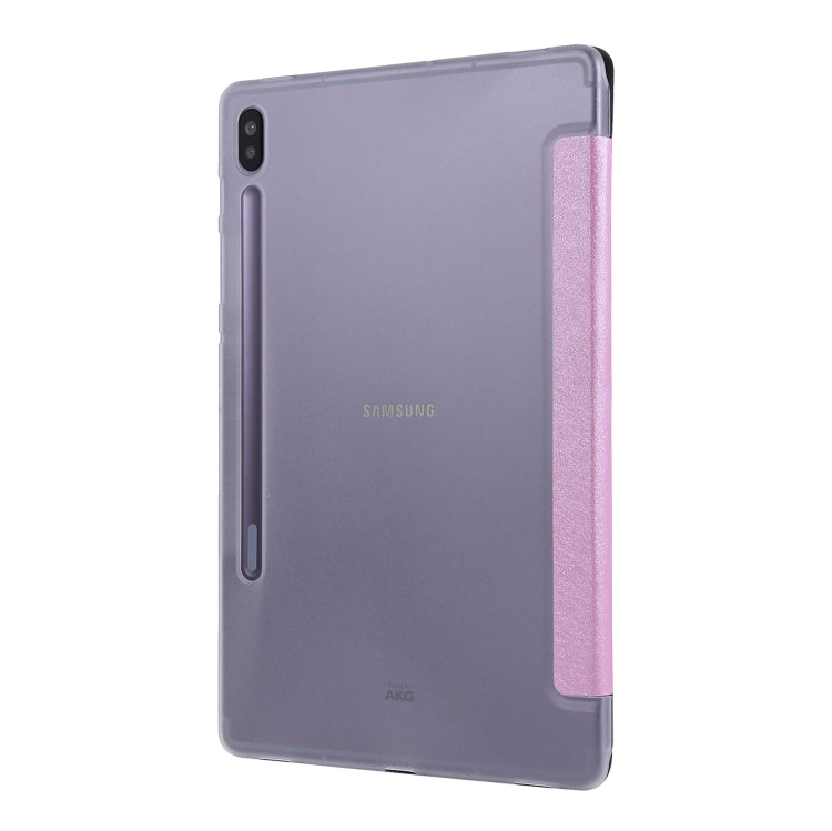 For Samsung Galaxy Tab S8+ / Tab S7+ Silk Texture Flip Leather Tablet Case(Pink) by buy2fix