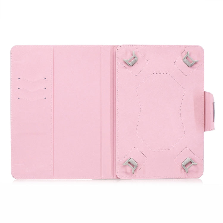 For 10 inch Universal Tablet Solid Color Wave Point Horizontal Flip Leather Case  , with Holder(Rose Gold) - 10 - 11 inch by buy2fix | Online Shopping UK | buy2fix