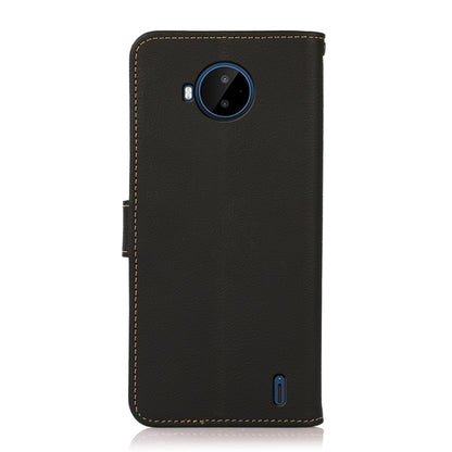 For Nokia C20 Plus KHAZNEH Custer Genuine Leather RFID Phone Case(Black) - Nokia Cases by buy2fix | Online Shopping UK | buy2fix